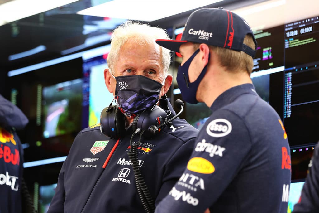 Helmut Marko mit Max Verstappen. Photo by Getty Images/Getty Images