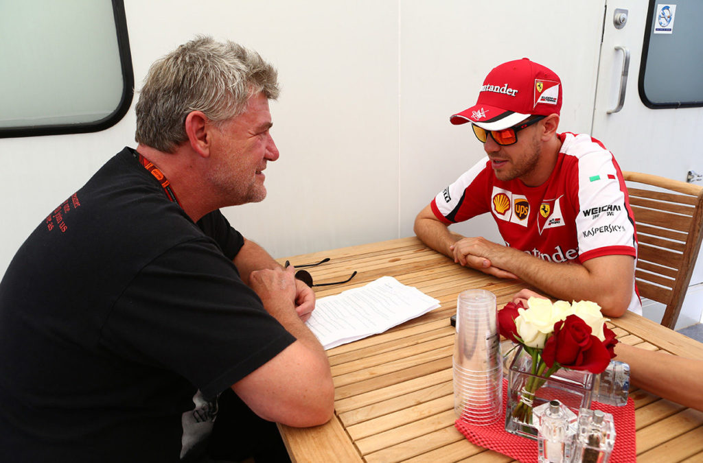 Vettel and F1-insider.com Ralf Bach. Thanks to Russel Batchelor, xpbimages.com